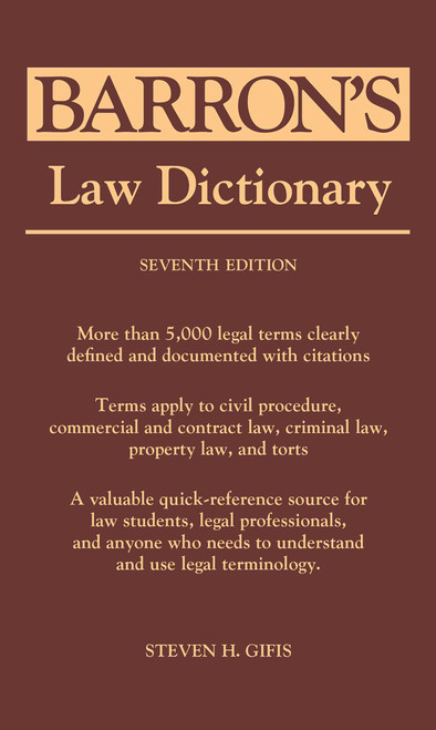 Law Dictionary - 9781438006956 by Steven H. Gifis, 9781438006956
