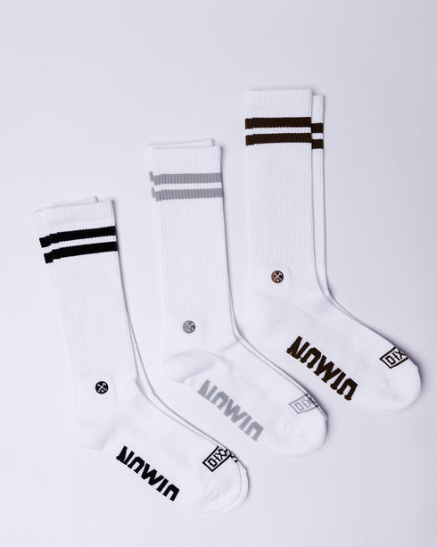 DX-AC0467 DIXXON 3PK CREW SOCKS - WHITE