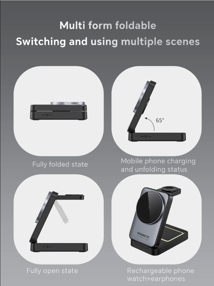 Portable Desktop 15w 3 in 1 Charging Station - JCEE Shop