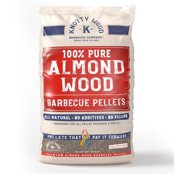 100% Pure Almond Wood Barbecue Pellets – 20 lbs