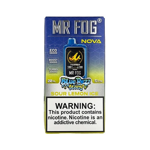 Mr Fog Nova - Blue Razz Steezy Sour Lemon Ice, disposable vape