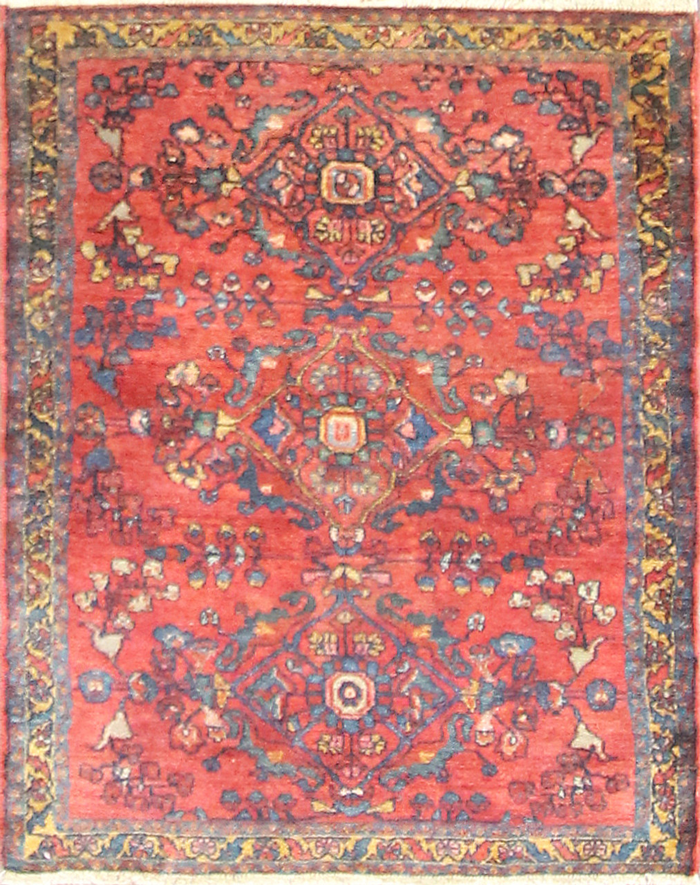 Antique Persian Lilihan Rug, 3'6 x 4'6, c-1920's