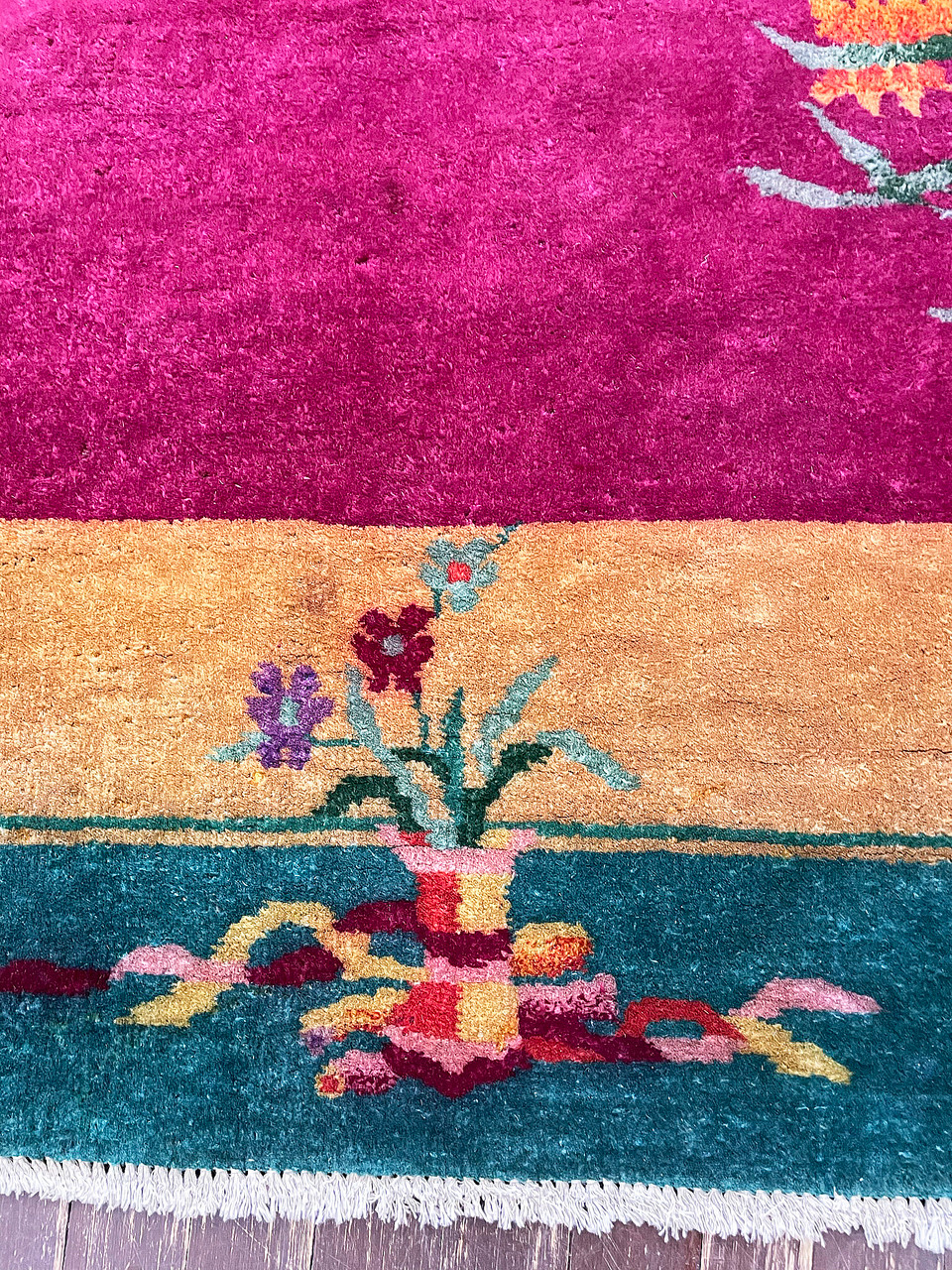 Antique Art Deco Chinese Carpet, Elegant, 6' x 8'8