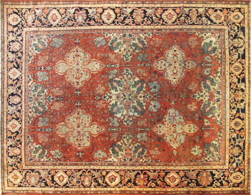 Antique Persian Feraghan Sarouk Carpet, c-1870, 9'1" x 11'9"