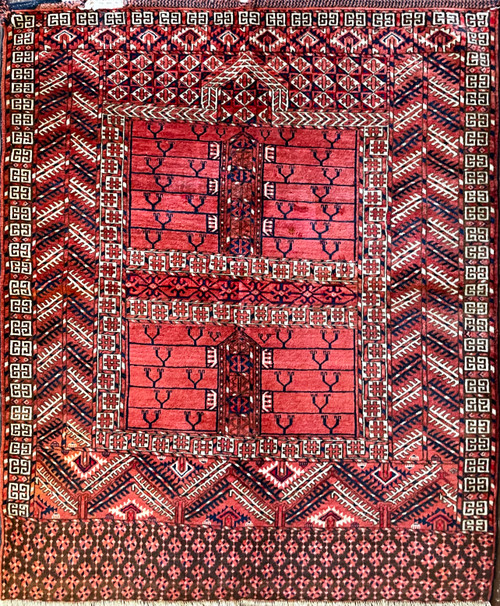 Antique Tekke Turkoman ensi (tent door rug)
