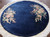 Vintage/Antique Art Deco Chinese Round Rug, Perfect Blue