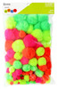 Essentials By Leisure Arts Pom Pom Assorted Sizes Neon 100pc