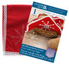 Leisure Arts Stamped Bread Basket Cloth Cover With Lace Edge Red 15.7" Snowflake