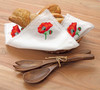 Leisure Arts Stamped Bread Basket Cloth Cover With Lace Edge White 15.7"x 15.7" Poppy