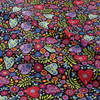 Camelot Cotton Fabrics Precut 2yd Paisley Hearts Black