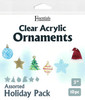 Essentials By Leisure Arts Clear Acrylic Ornaments Assorted Holiday 10pc