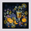 Riolis Cross Stitch Kit Blackwork Orange Mood