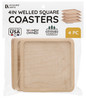 Leisure Arts Welled Wood Surface Coaster Square With Square 4" 4pc
