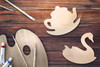 Leisure Arts Wood Shape Rocking Teapot 6"x 5 1/2"