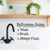 Leisure Arts Home Decor Vinyl Words & Phrases Bathroom Rules 6.63"x 10.75" Black