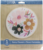 Leisure Arts Kit Embroidery 6" Fancy Flowers