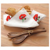 Leisure Arts Stamped Bread Basket Cloth Cover With Lace Edge White 15.7 inch x 15.7 inch Poppy.