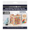 Leisure Arts Kit Wood Stitchery Tissue Box 5.5 inch x 5 inch x 5 inch Square Circle
