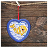 EBL Craft Frames 4.5 inch Heart WoodGrain Royal Blue 36pc