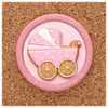 EBL Craft Frames 3.5 inch Round WoodGrain Pink 61pc