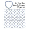 EBL Craft Frames 3.5 inch Heart WoodGrain Light Blue 56pc