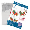 Leisure Arts Stamped Tea Towel With Perle Edge 17 inch x 28 inch Sleigh White 2pc