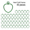 EBL Craft Frames Heart 2.5 inch x2.75 inch Kelly Green 45pc