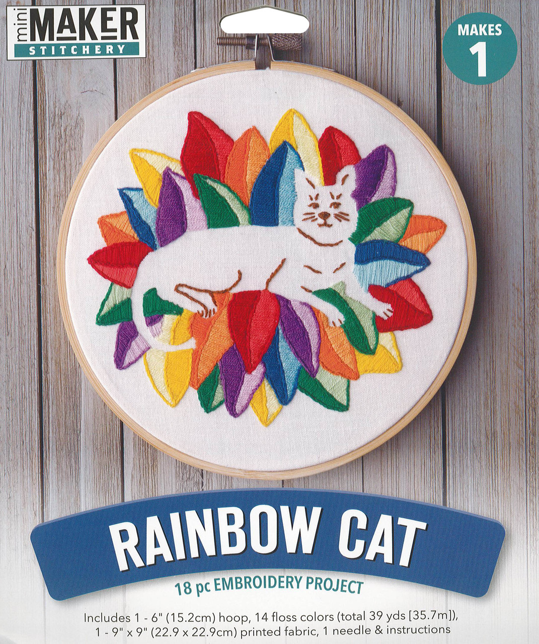 Mini Maker Embroidery 6 Rainbow Cat