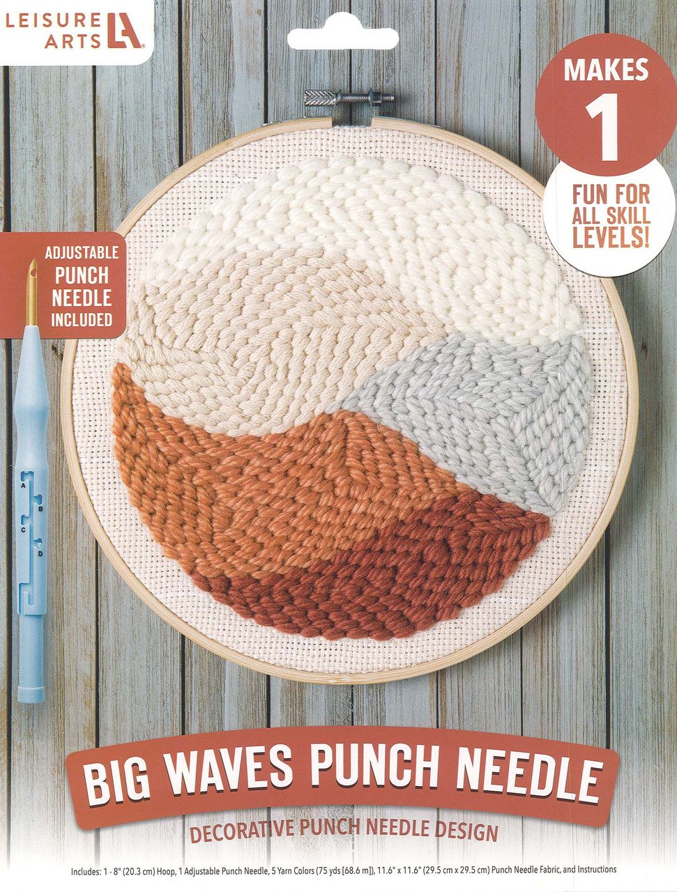 Leisure Arts Big Waves Punch Needle Kit