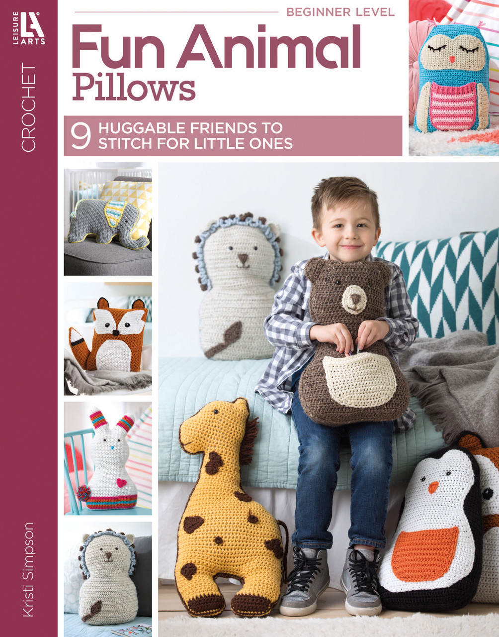 Leisure Arts Fun Animal Pillows Crochet BK