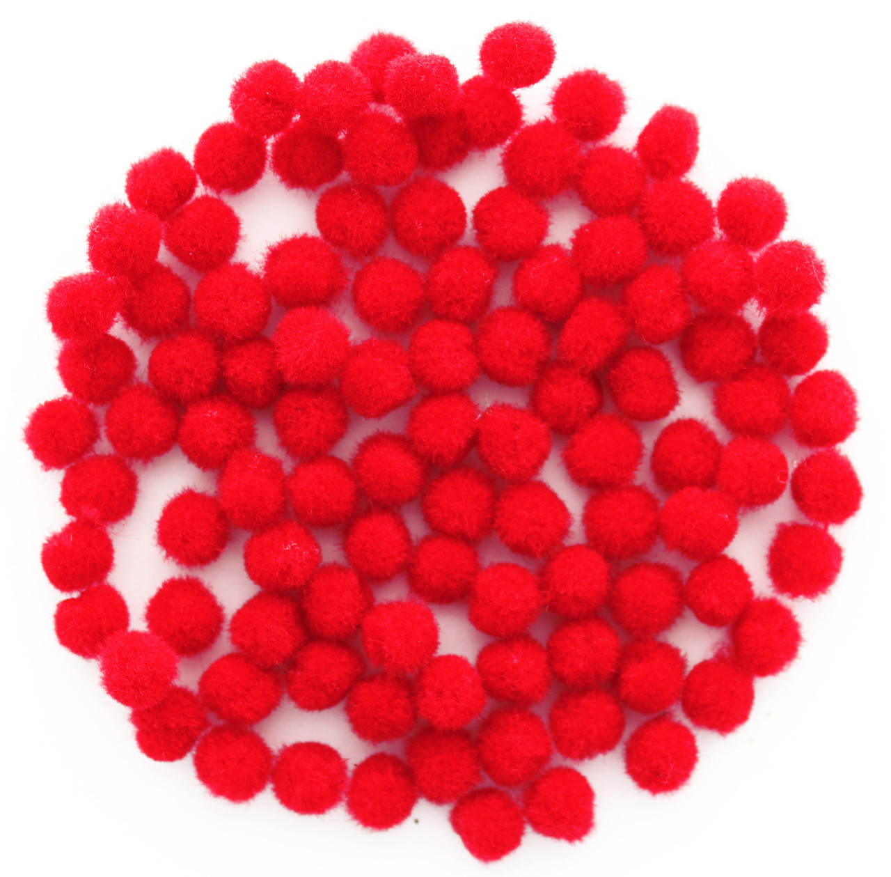 Essentials by Leisure Arts, Pom Pom, 5mm, Red, 100pc