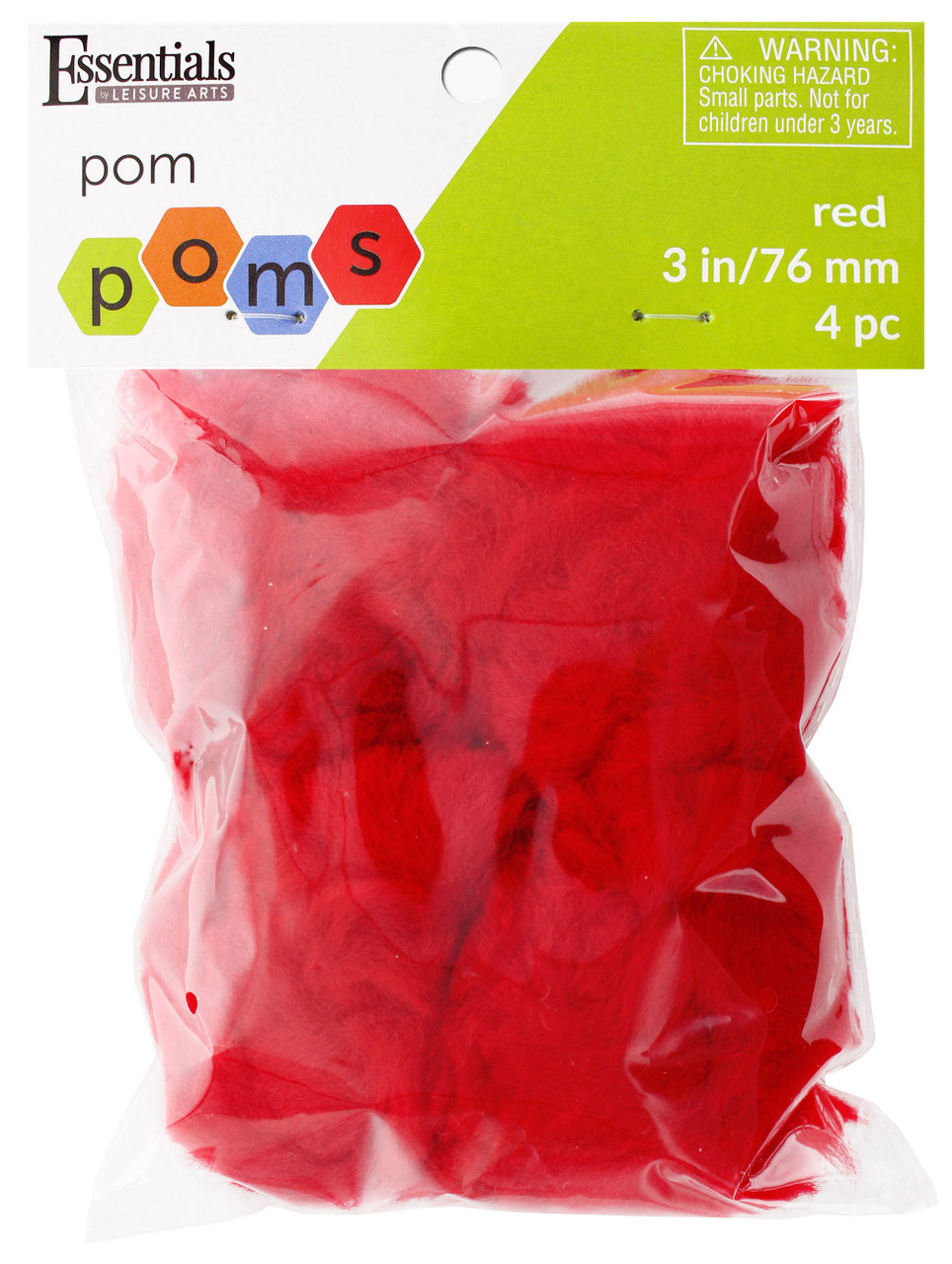  Pom Poms - Red - 3mm - 100 Piece Pom Poms Arts And