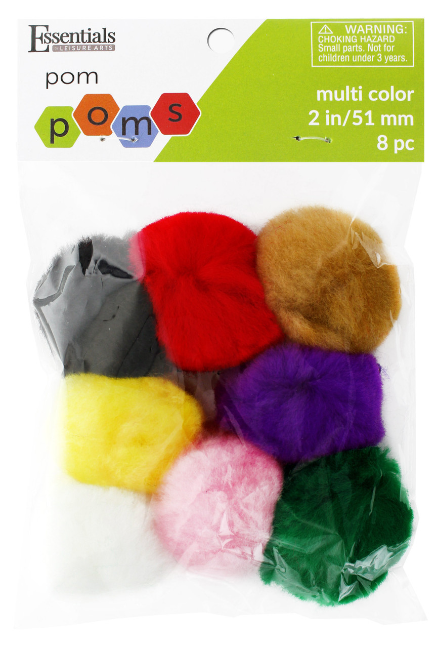 Essentials by Leisure Pom Pom 2.5 inch Red 5pc