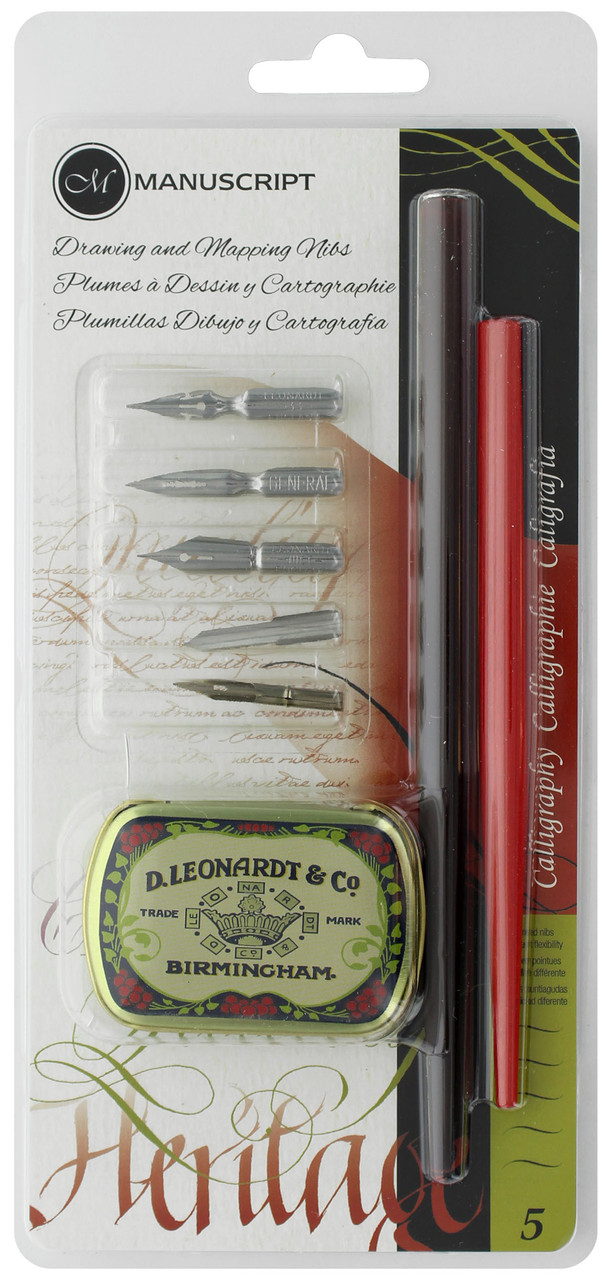 Artway Dip Pen Set with 5 Drawing & Calligraphy Nibs,black