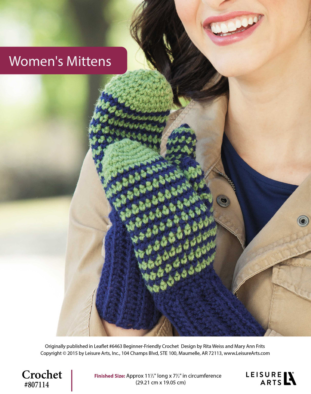 Leisure Arts Beginner Friendly Crochet Women's Mittens ePattern