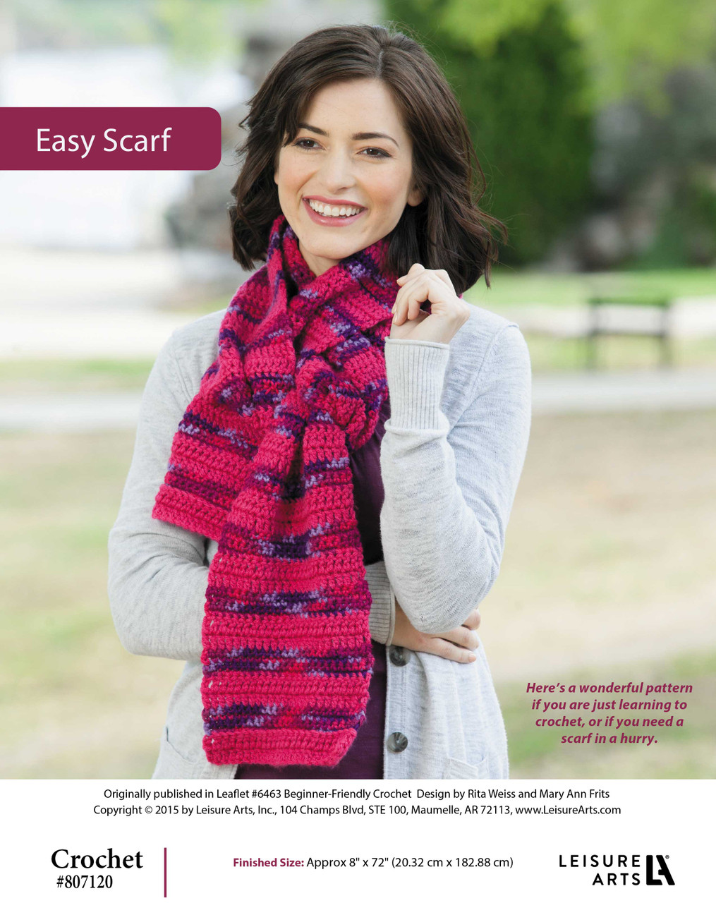 Leisure Arts Beginner Friendly Crochet Easy Scarf ePattern