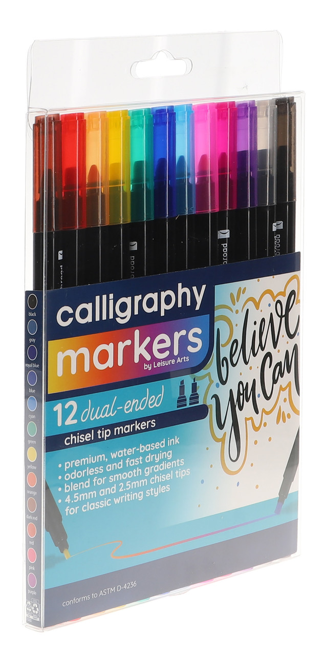 Leisure Arts Dual Ended Calligraphy Markers Set 12pc