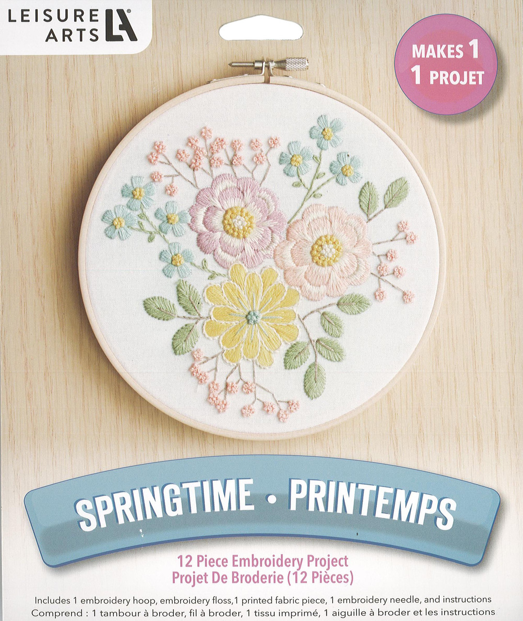 Leisure Arts Kit Embroidery 6 Spring Blooms