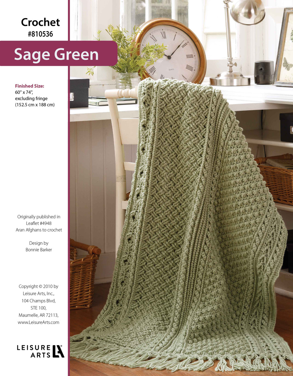 Crotchet Baby Blanket Sage Green