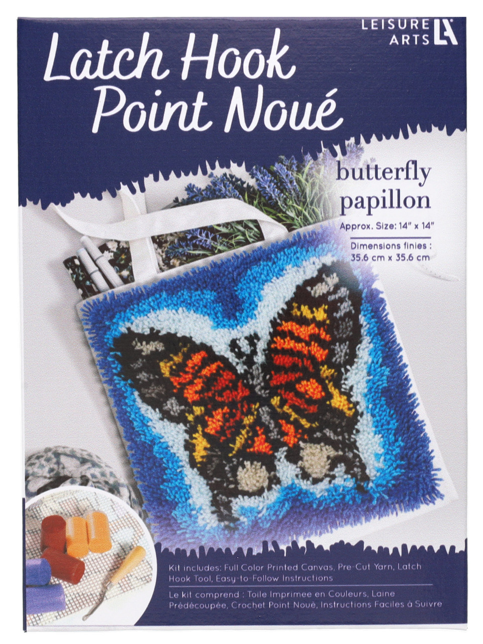 Leisure Arts Latch Hook Kit 14 in. Butterfly