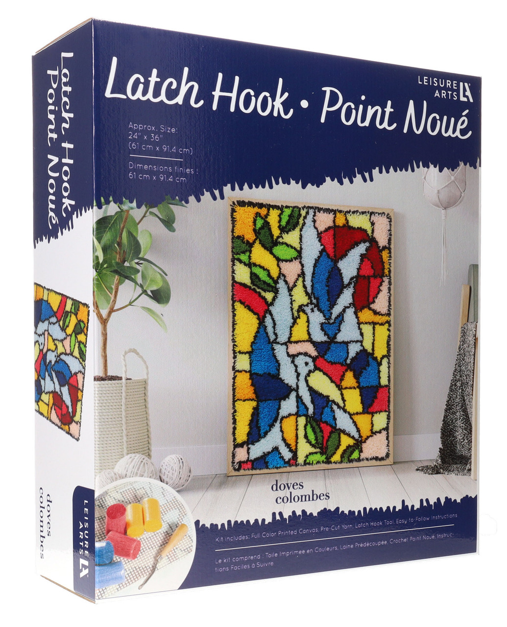 57391 Leisure Arts Latch Hook Kit 24x36 Doves
