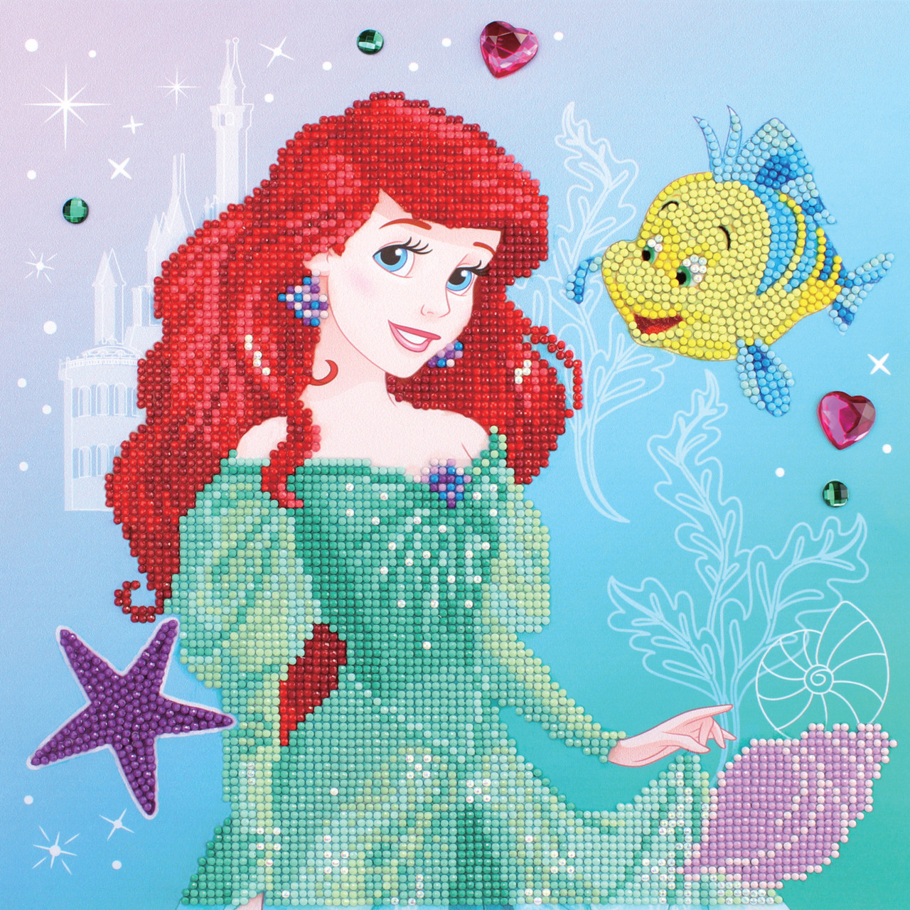 Camelot Dots Diamond Painting Kit Intermediate Disney Ariel Spirited