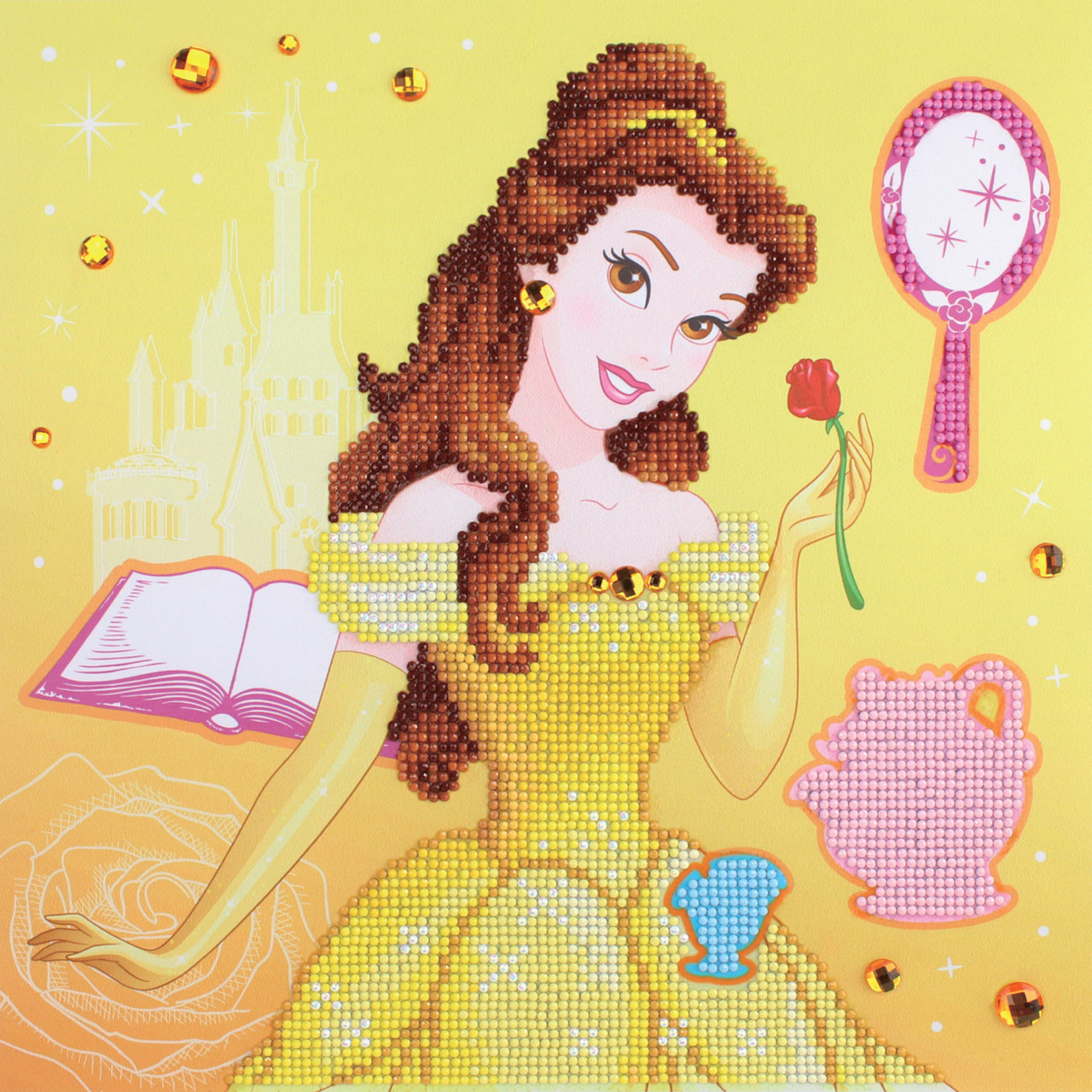 Camelot Dots Diamond Painting Kit Intermediate Disney Belle Beauty -  Leisure Arts