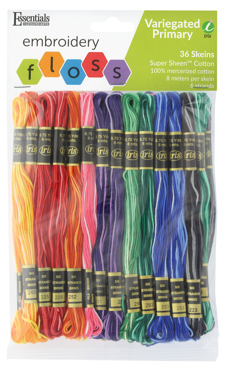 Essentials By Leisure Arts Iris Embroidery Floss Pack Variegated 36pc -  Leisure Arts