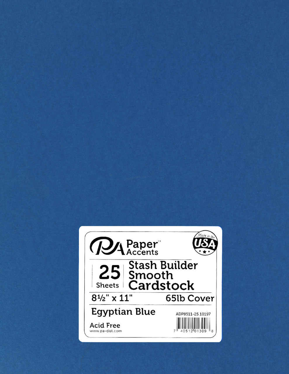 Paper Accents Cardstock 8.5x 11 Smooth 65lb Egyptian Blue 25pc