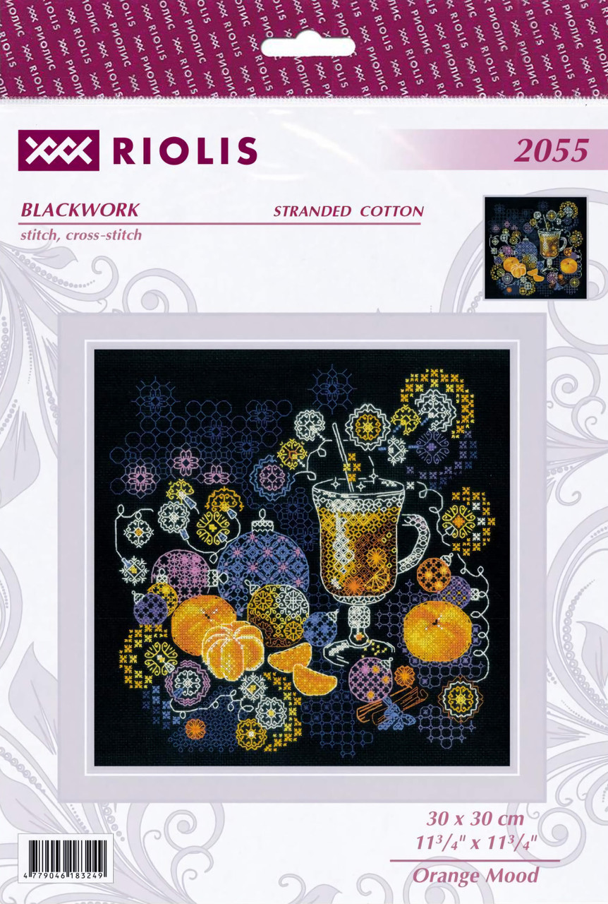 Riolis Cross Stitch Kit Blackwork Orange Mood - Leisure Arts