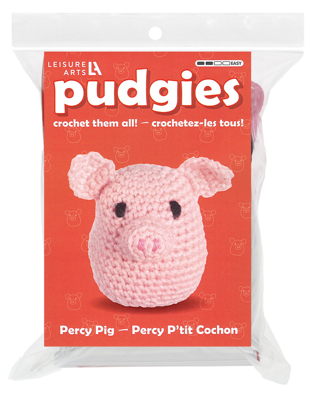 Leisure Arts Crochet Kit Amigurumi Pudgies Percy Pig