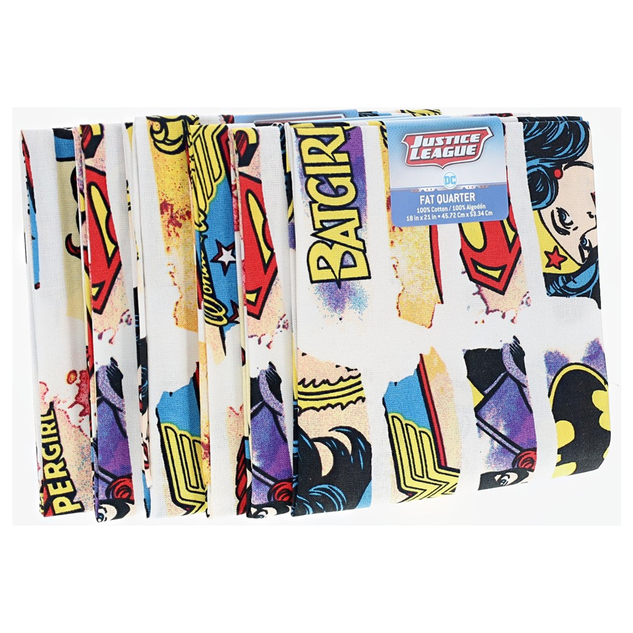 Camelot Cotton Fabrics DC Comics Cotton Fat Quarter Heroines 6pc