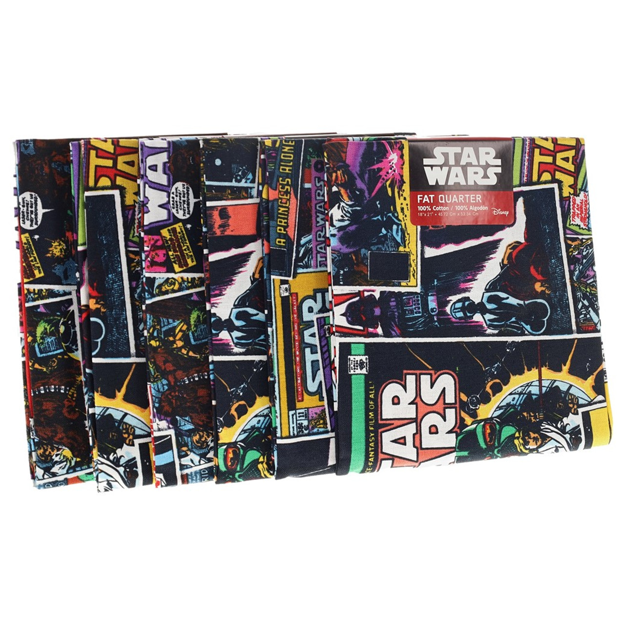 Camelot Cotton Fabrics Star Wars Fat Quarter Comic Book Covers 6pc