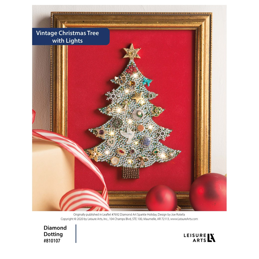 Diamond Art By Leisure Arts Sparkle Holiday Vintage Christmas Tree